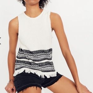 Madewell Villagrove Sweater Fringe Tank